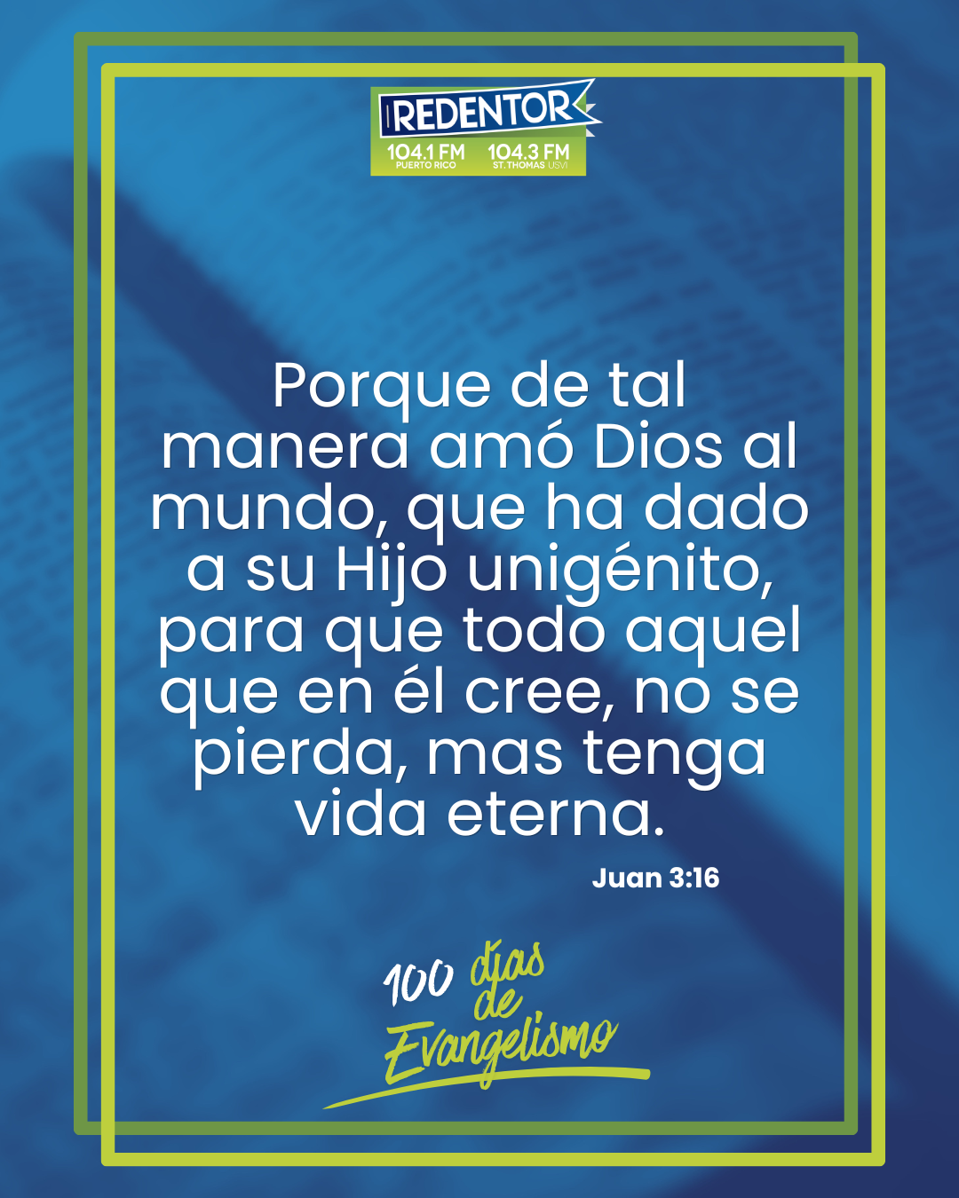 📖 Palabra para hoy. &iexcl;&Uacute;nete a este movimiento y seamos luz donde Dios nos ha puesto! #100D&iacute;asDeEvangelismo #Redentor